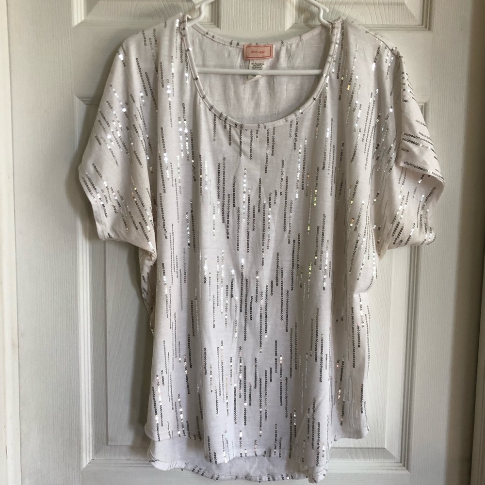 White Sequin top